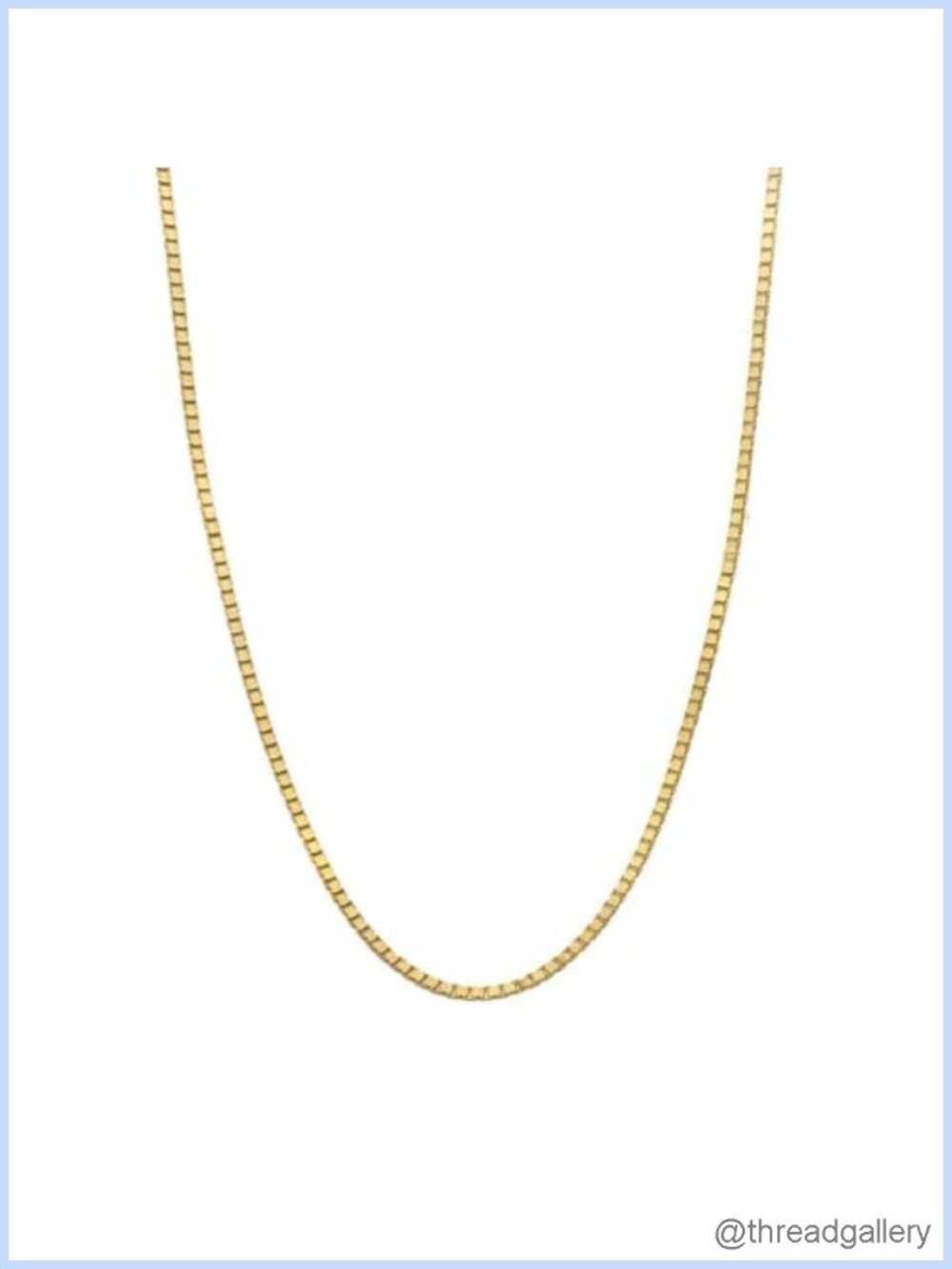 14k Solid Gold Box Link Chain Necklace Lobster Claw Clasp 22" Everyday Jewelry